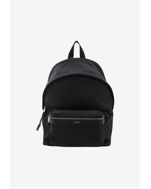 Saint Laurent City Canvas Backpack - Black