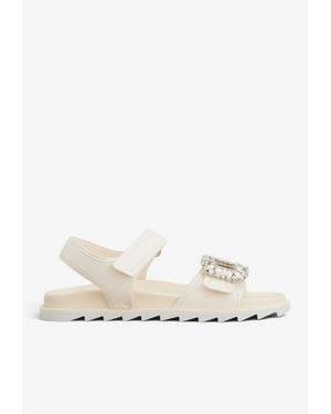 Roger Vivier Crystal Buckle Sandals - White