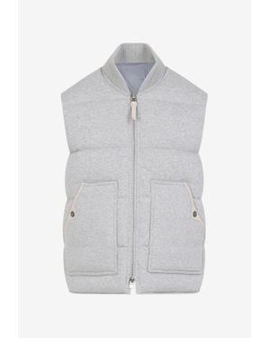 Tom Ford Down Zip-Up Vest - Gray