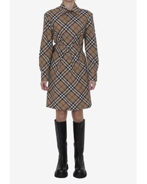 Burberry Maisie Vintage Check-Jacquard Sleeveless Mini Dress in