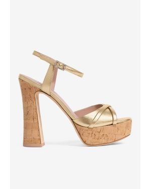 Malone Souliers Keaton 125 Leather Platform Sandals - Natural