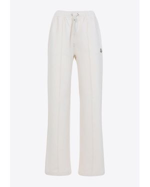 Moncler Logo Patch Track Pants - White
