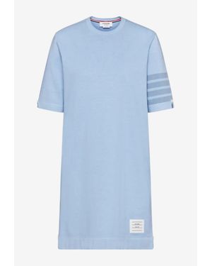 Thom Browne Overdyed 4-Bar Mini T-Shirt Dress - Blue