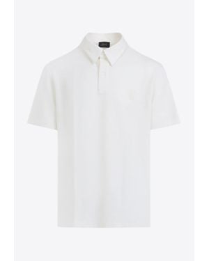 Brioni Short-Sleeved Wool Polo T-Shirt - White