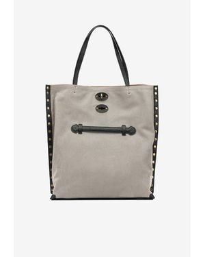 Zanellato Medium A'Spasso Plongé Nappa Leather Tote Bag - Gray