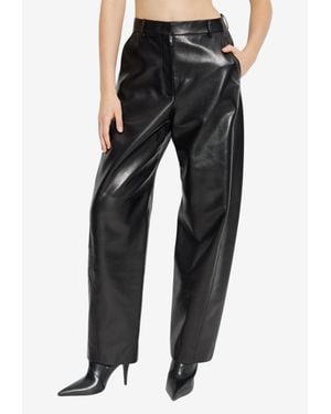 Givenchy Wide-Leg Leather Pants - Black