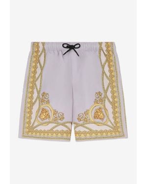 Versace La Coupe Des Dieux Print Boardshorts - Gray