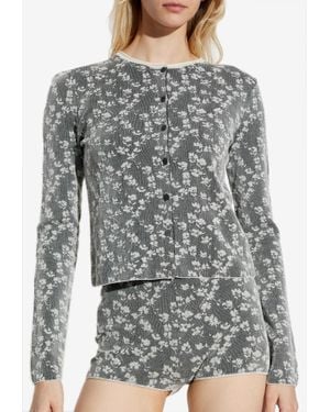 Fendi Floral Embroidered Lace Cardigan - Grey