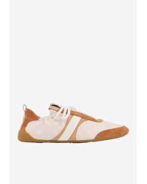 Chloé Kick Leather And Suede Sneakers - White