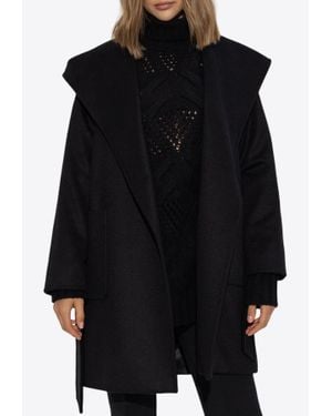 Max Mara Rialto Wool Hooded Coat - Black