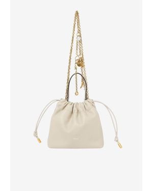 Chloé Mini Icons Chain Shoulder Bag With Charms - White