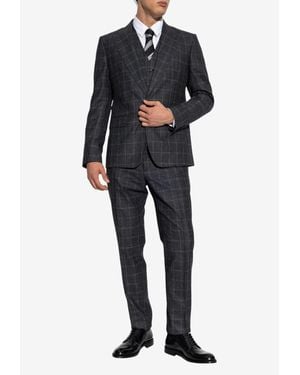 Dolce & Gabbana Prince Of Wales Single-Breasted Suit - Black