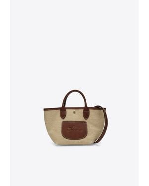 Longchamp Xs Le Pliage Basket Bag - Natural