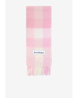 Acne Studios Mohair Checked Scarf - Pink