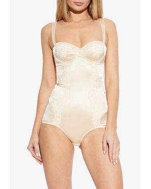 Dolce & Gabbana Silk Lace Bodysuit - Natural