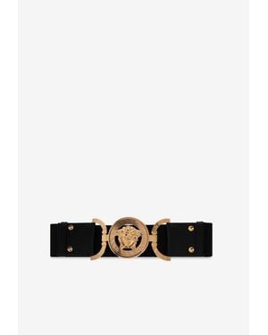 Versace Medusa '95 Wide Leather Belt - White