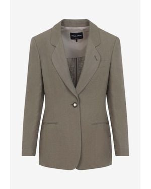 Giorgio Armani Single-Breasted Buttoned Blazer - Grey