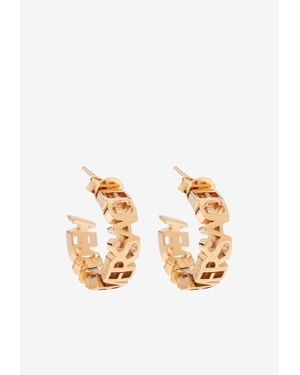 Versace Logo Hoop Earrings - White