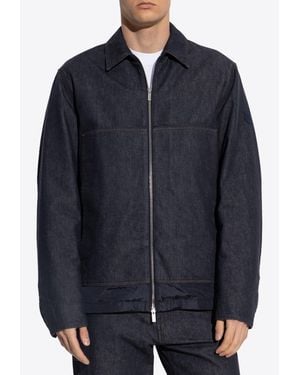 Moncler Logo Patch Denim Jacket - Blue