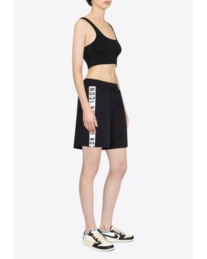 DSquared² Icon-Stripe Drawstring Shorts - Black