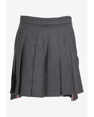 Thom Browne Signature Loopback Mini Pleated Skirt - Grey