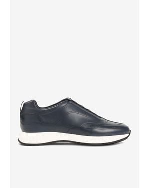 John Lobb Slip-On Leather Trainers - Blue