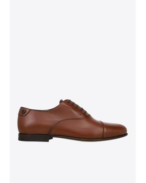 Ferragamo Gillo Leather Oxford Shoes - Brown