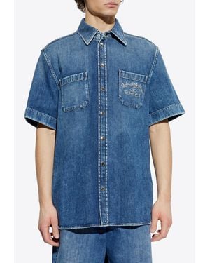 Dolce & Gabbana Short-Sleeved Denim Shirt - Blue