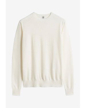 TOTEME Fine Knit Wool Sweater - White