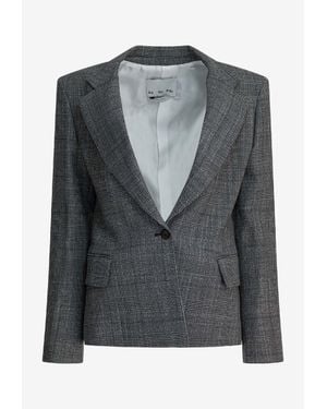 Sa Su Phi Single-Breasted Checked Blazer - Gray