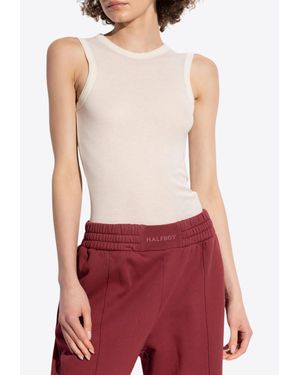 Halfboy Logo Patch Crewneck Tank Top - Red