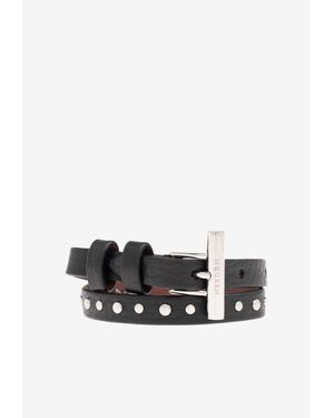 McQueen Studded Leather Bracelet - White