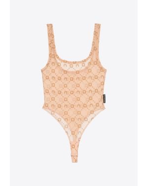 Marine Serre Flock Monogram Jacquard Bodysuit - White