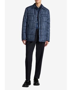 Etro Padded Paisley Overshirt - Blue