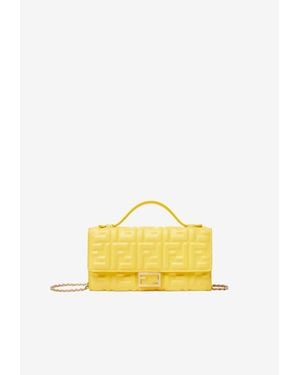 Fendi Baguette Continental Chain Clutch - Yellow