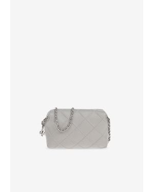 Tory Burch Mini Fleming Soft Leather Crossbody Bag - White
