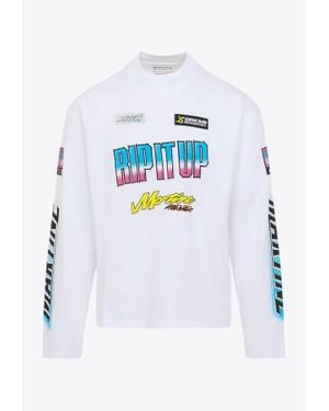 Martine Rose All-Over Patch Prints Long-Sleeved T-Shirt - White