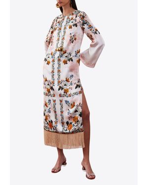 Borgo De Nor Seraphina Satin Midi Dress - White