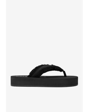Balenciaga Jet Lag Flatform Thong Sandals - Black