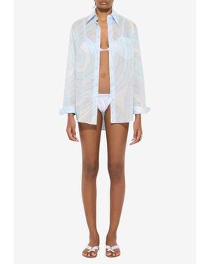 PUCCI Iride Print Muslin Shirt - White