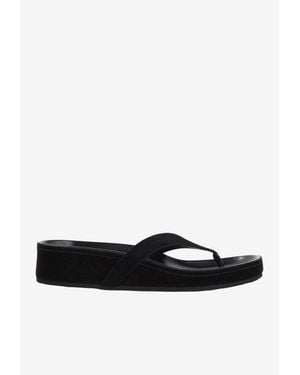 Phoebe Philo Suede Chunky Flip-Flop Sandals - White