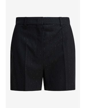 Max Mara Siberia Pinstripe Tailored Mini Shorts - Black