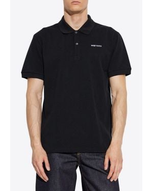McQueen Polo T-Shirt With Embroidered-Logo - Black