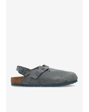 Birkenstock Tokio Suede Slingback Clogs - Grey