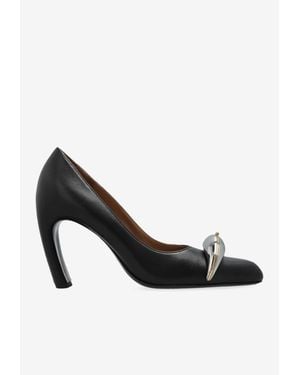 Tory Burch Pierced 90 Nappa Leather Pumps - Black