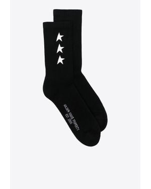 Golden Goose Stars Poly Printed Socks - Black