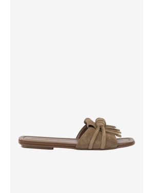 Pomme D'or Glenn Suede Slides - White