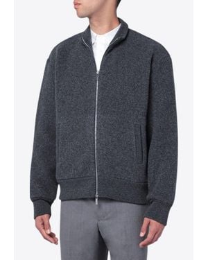 Thom Browne Zip-Up Wool Cardigan - Blue