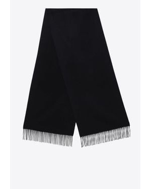 Destin Logo-Label Cashmere Scarf - Blue