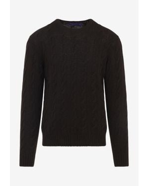 Ralph Lauren Cable Pullover Cashmere Sweater - Black